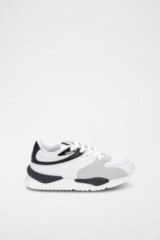 Baskets en cuir et cuir velours Blanc