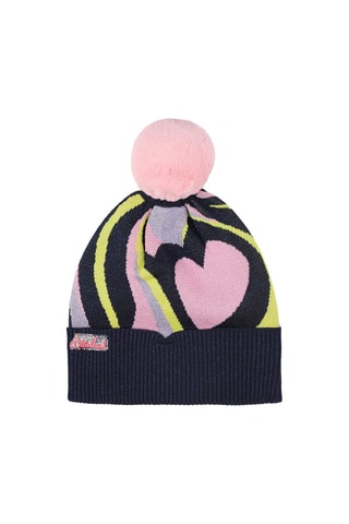 Bonnet à pompon - Bleu marine et mauve - Billieblush