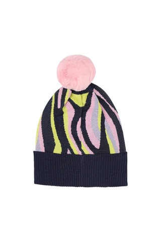 Bonnet à pompon - Bleu marine et mauve - Billieblush