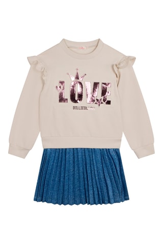 Robe trompe-l’œil Ecru et bleu marine - Billieblush
