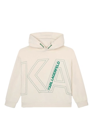 Sweat à capuche en coton biologique - Ecru - Karl Lagerfeld