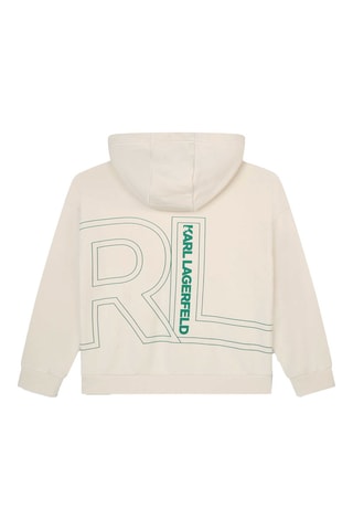 Sweat à capuche en coton biologique - Ecru - Karl Lagerfeld