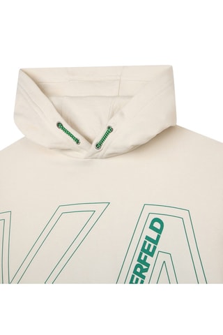 Sweat à capuche en coton biologique - Ecru - Karl Lagerfeld
