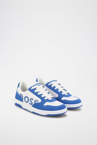 Baskets en croûte de cuir - Bleu roi - Boss