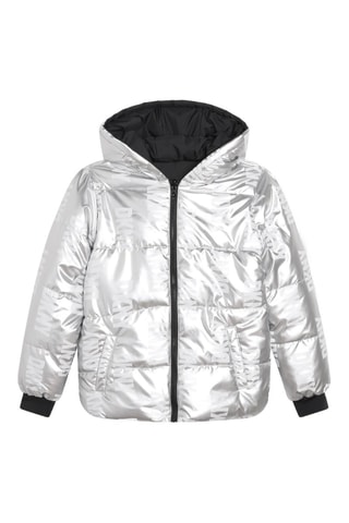 Doudoune réversible à capuche - Noir et argenté - DKNY
