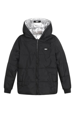 Doudoune réversible à capuche - Noir et argenté - DKNY