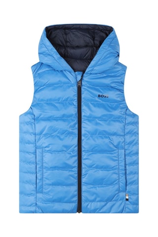 Doudoune à capuche sans manches réversible - Bleu - Boss