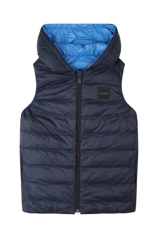 Doudoune à capuche sans manches réversible - Bleu - Boss