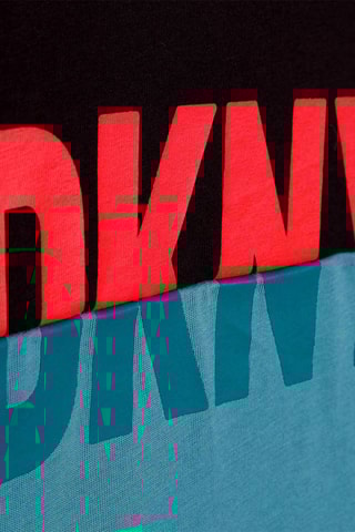 T-shirt en coton biologique - Bleu et noir - DKNY