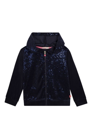 Sweat à capuche et jogging en velours Bleu nuit  - Billieblush