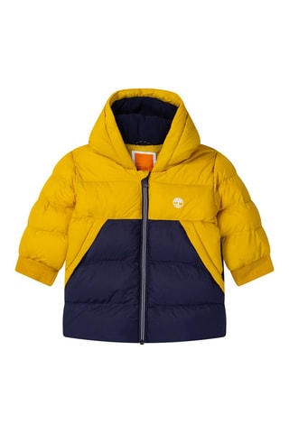 Doudoune à capuche Jaune et bleu marine