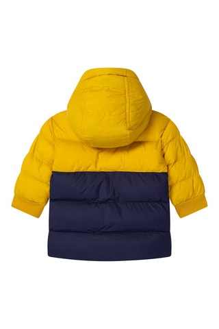 Doudoune à capuche Jaune et bleu marine