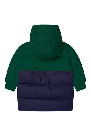 Doudoune à capuche Vert et bleu marine