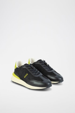 Baskets compensées en cuir - Noir - Boss
