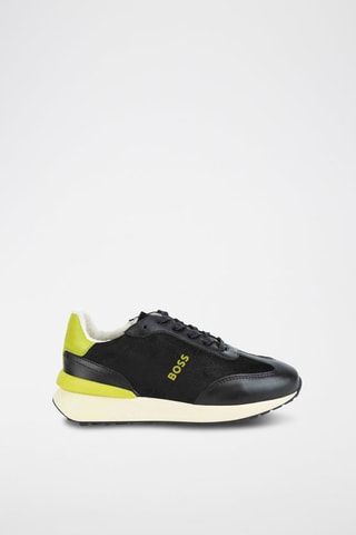 Baskets compensées en cuir - Noir - Boss