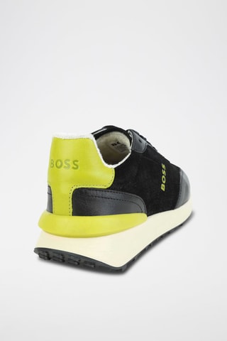 Baskets compensées en cuir - Noir - Boss
