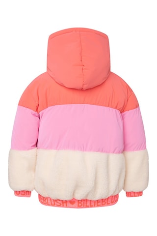 Doudoune à capuche - Orange et rose - Billieblush
