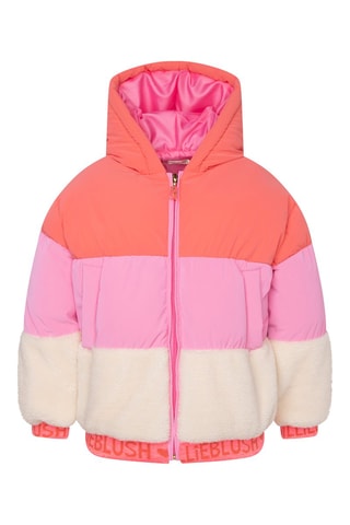 Doudoune à capuche - Orange et rose - Billieblush