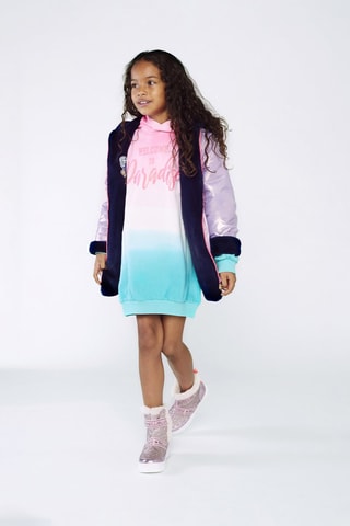 Manteau réversible - Bleu nuit et rose - Billieblush