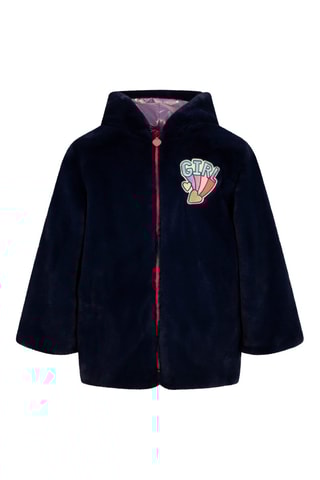 Manteau réversible - Bleu nuit et rose - Billieblush