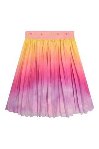 Jupe plissée dip and dye Fuchsia et jaune - Billieblush
