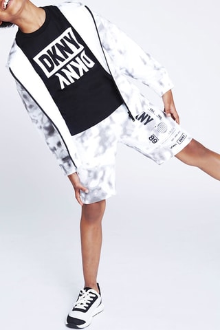 Sweat à capuche - Blanc et gris - DKNY