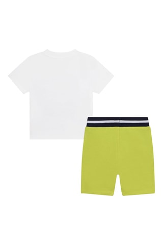 T-shirt en coton biologique et short - Blanc et vert citron - Timberland
