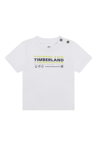 T-shirt en coton biologique et short - Blanc et vert citron - Timberland