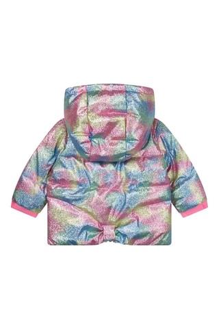 Doudoune light tie and dye à capuche - Rose et vert