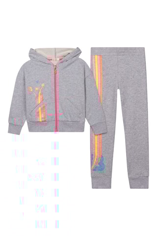 Sweat à capuche et jogging - Gris clair chiné  - Billieblush