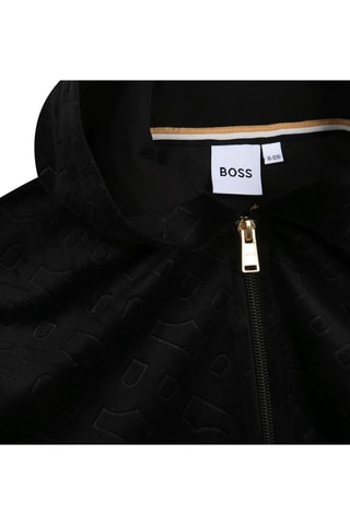 Sweat à capuche en velours - Noir - Boss