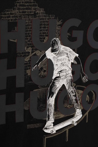 T-shirt en coton biologique Hugo - Noir - Hugo