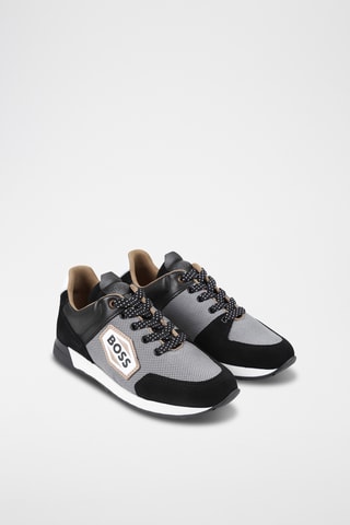 Baskets en croûte de cuir - Noir - Boss