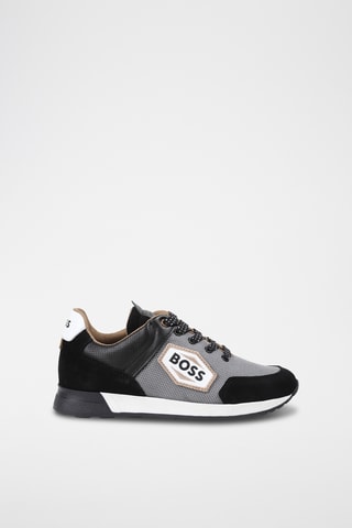 Baskets en croûte de cuir - Noir - Boss