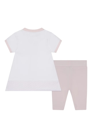 Robe et legging - Blanc et rose