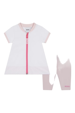 Robe et legging - Blanc et rose