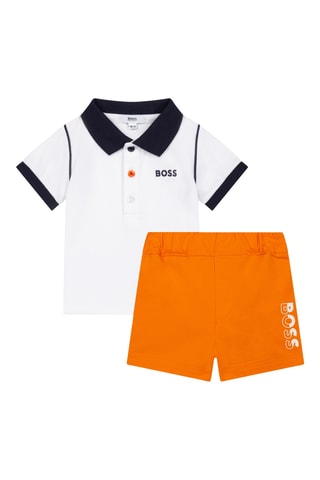 Polo et short - Blanc et orange - Boss