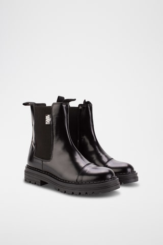 Bottines Chelsea en cuir - Noir - Karl Lagerfeld