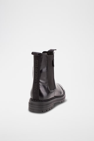 Bottines Chelsea en cuir - Noir - Karl Lagerfeld