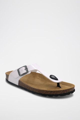 Tongs vernies Blanc