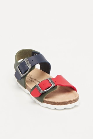 Sandales Kaki et rouge