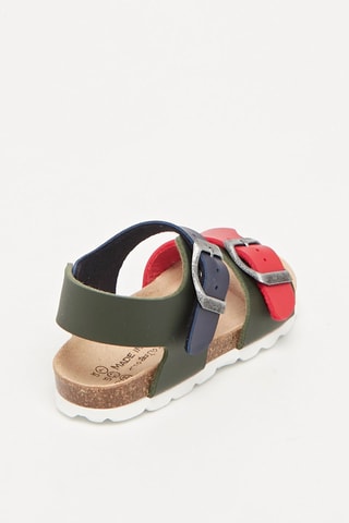 Sandales Kaki et rouge