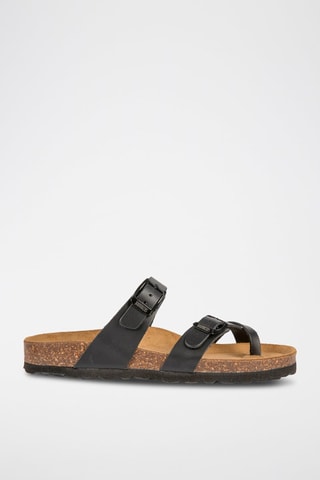 Sandales en cuir Noir