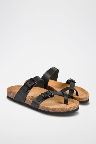 Sandales en cuir Noir