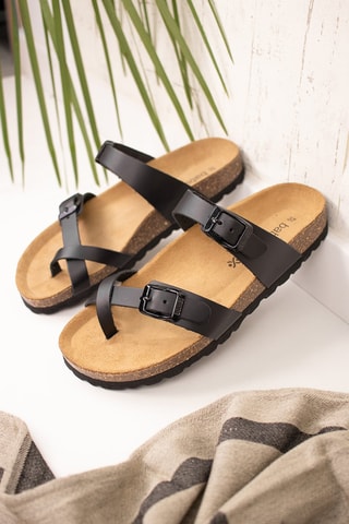 Sandales en cuir Noir