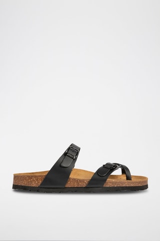 Sandales en cuir Noir