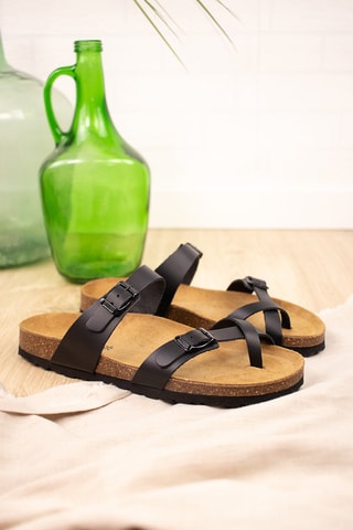 Sandales en cuir Noir
