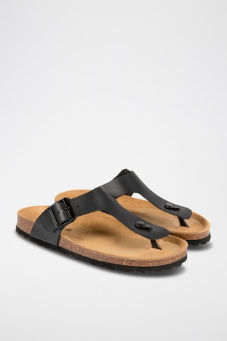 Sandales en cuir Noir