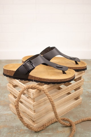 Sandales en cuir Noir