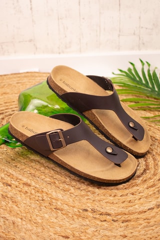 Sandales en cuir Marron